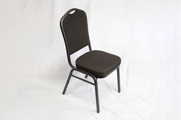 Black metal chair, cushioned